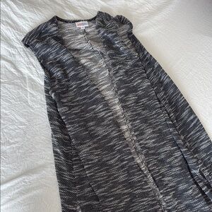 Navy blue and White Knit Cardigan